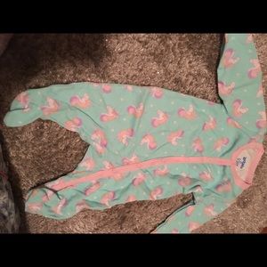 0-3 month unicorn sleeper with buttons